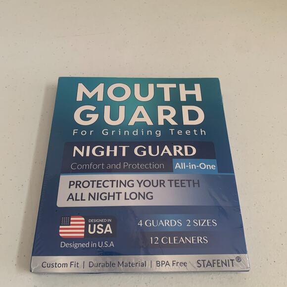 Stafenit Mouth Guard Night Guard for Teeth Grinding w/ 12 Cleaners 4 Guards - Picture 8 of 10